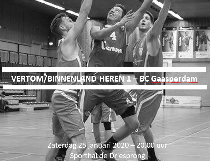 Vertom/Binnenland versus BC Gaasperdam 25-01, 20:00u